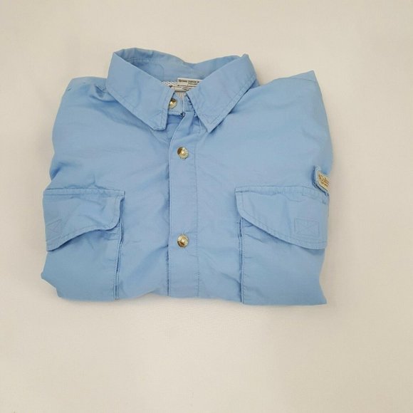 Men’s Columbia PFG Short Sleeve Shirt Button Down Fishing Vented Blue Size XL - Picture 11 of 12